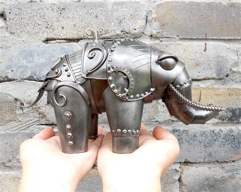 Metal Sculpture Elephant Steampunk Mechanical Elephant Etsy