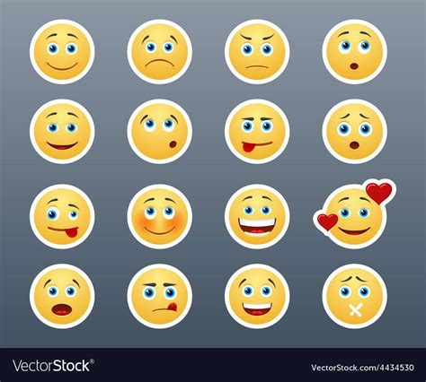 Different Emotions Smileys Royalty Free Vector Image