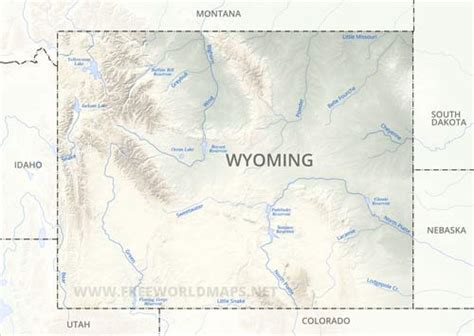 Physical Map Of Wyoming