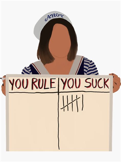 You Rule You Suck Board From Stranger Things Sticker By