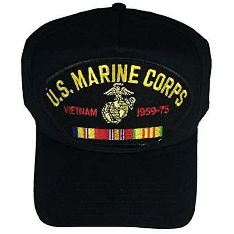 Usmc Marine Corps Vietnam Veteran W Combat Action Ribbon Hat Ega