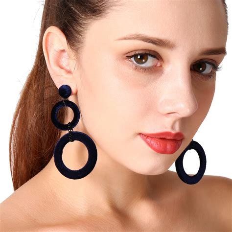 Buy Bohemia Earring Punk Earring Sexy Hollow Round Circle Suede Earrings For