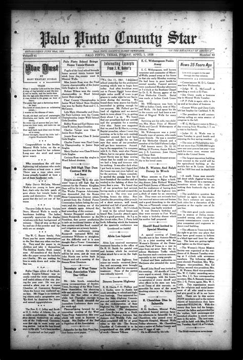 Palo Pinto County Star (Palo Pinto, Tex.), Vol. 61, No. 40, Ed. 1
