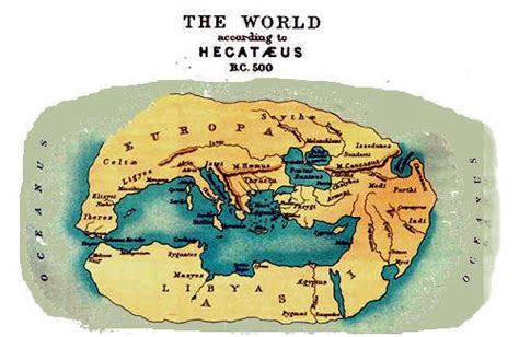 World Map 500 Bc Hecateus Ancient Maps Earth Map Flat Earth