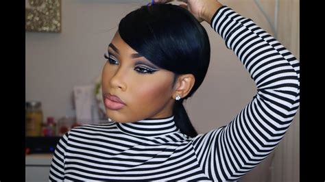 Black And White Cut Crease And Eyeliner Aaliyahjay Youtube