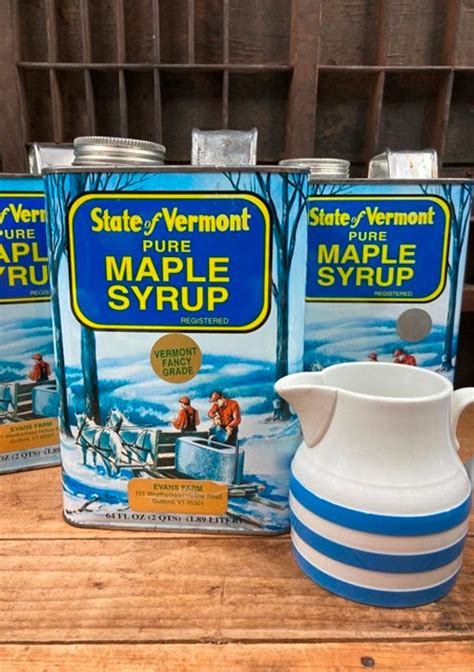 Vintage Maple Syrup Metal Tin Can Or Canister Made In Vermont Etsy