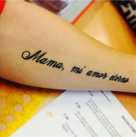 Frase Mamá Mi Amor Esterno Tatuajes Para Mujeres