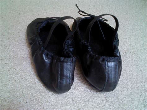 Black Leather Ballet Shoes Adult Ballet Slippers Full Sole Etsy