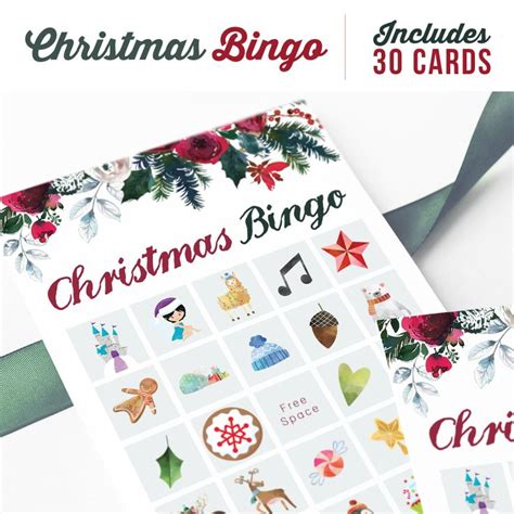 Christmas Bingo Printable Winter Party Game Includes 30 Etsy