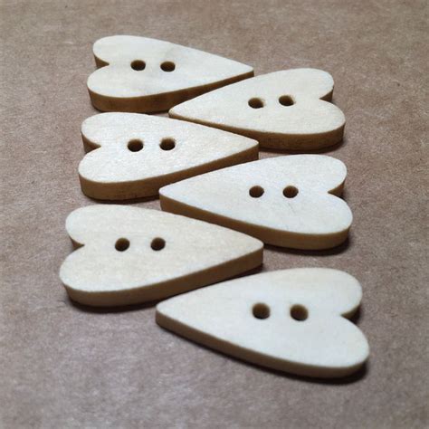 Wooden Heart Buttons Packs Of 6 Or 12 Buttons Etsy Uk Wooden