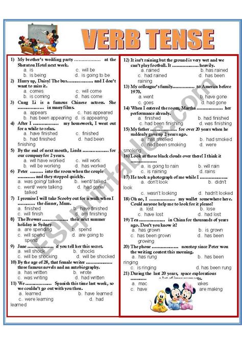 Multiple Choice Of Verb Tenses Esl Worksheet By Nguyenminhvu Hot Sex Picture