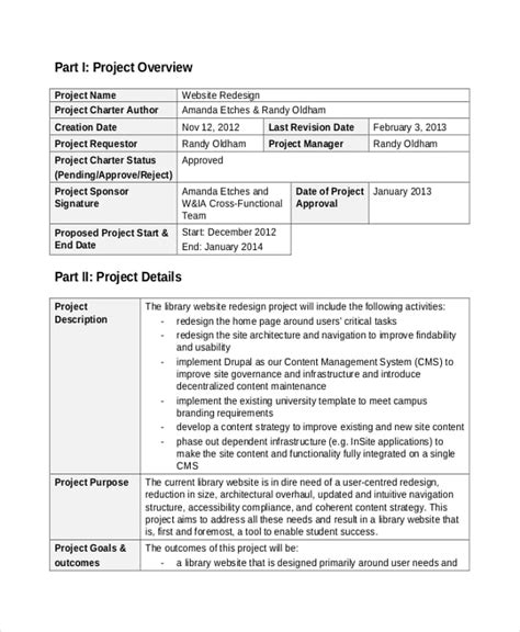 8 Project Charter Templates Free Sample Example Format Download