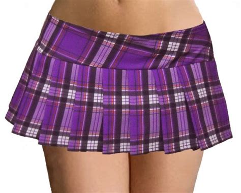 Micro Mini Skirt Plaid Pleated Purple Etsy Mini Skirts Plaid