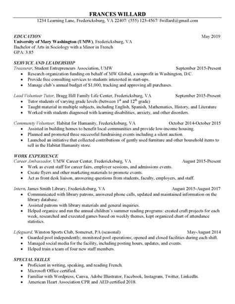 See sample cvs for any job. Sample Resumes » Center for Career and Professional ...