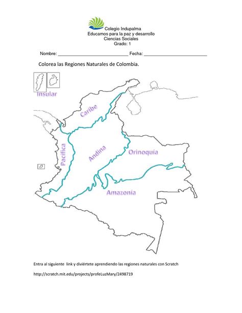 Croquis Del Mapa De Las Regiones Naturales De Colombia Para Colorear