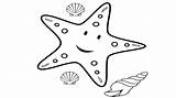 Starfish Drawing Easy Draw Simple sketch template