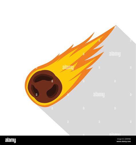 Flame Meteorite Icon Flat Style Stock Vector Image And Art Alamy
