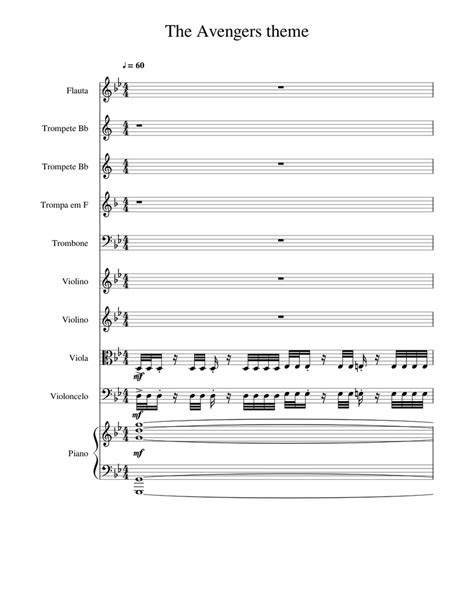 The Avengers Theme Sheet Music For Flute Violin Piano Trumpet