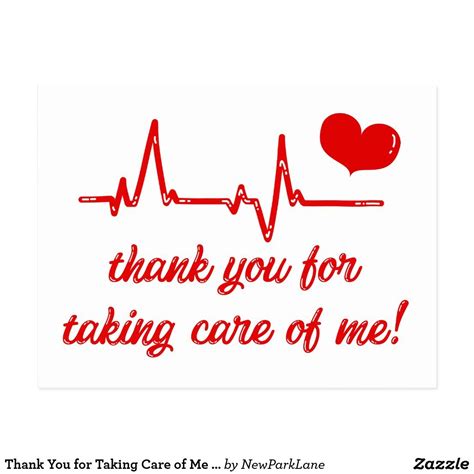 Thank You For Taking Care Of Me Medical Thank You Postcard Zazzle