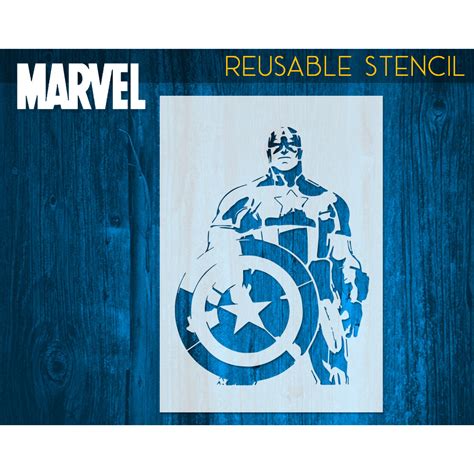 Captain America Stencil N1 Avengers Reusable Superhero Comics And