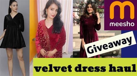 Meesho Giveaway Video 👍 Meesho Velvet Dress Dupatta Haul Video 💯