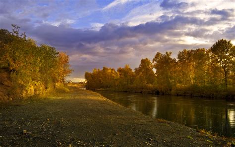 Autumn Evening On The River Free Stock Photo Public Domain Pictures