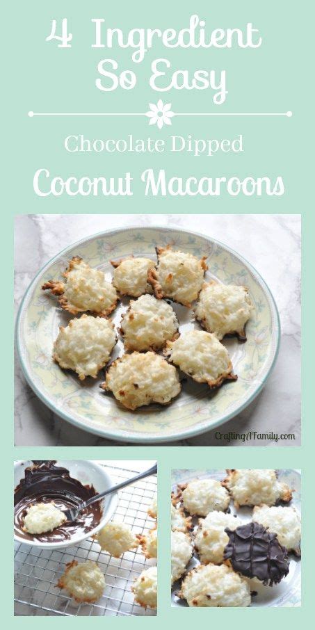 Easy Coconut Macaroon Cookie Recipe Dipped In Chocolate Gluten Free