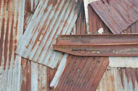 Old Rusty Metal Roofing Sheets Full Frame Background Stock Image