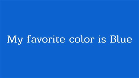 Answer My Favorite Color Is Blue Youtube