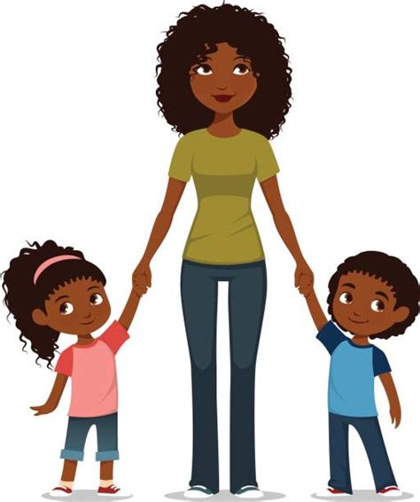 Cartoon Of A Black Twins Boy And Girl Clip Art Vector Images