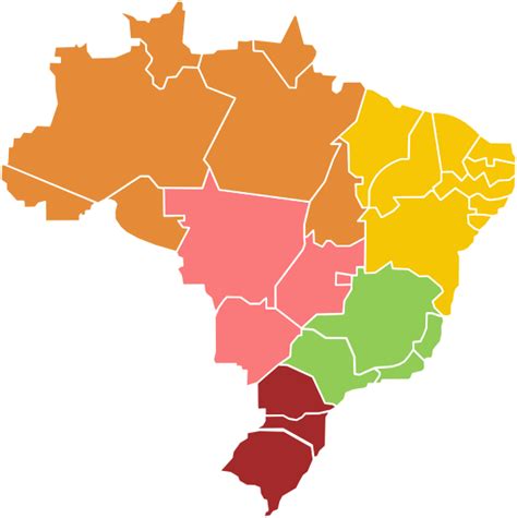 Mapa Do Brasil Hcv Cores Quentes Clip Art At Clker Com Vector Clip