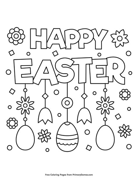 Happy Easter Coloring Page • Free Printable Ebook Artofit