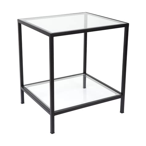 Simplife Cocktail Glass Square Side Table Black Simplife