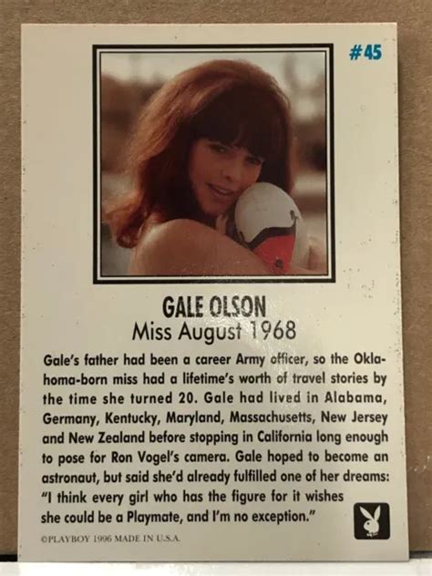 PLAYBOY TRADING CARDS Ms August 1968 Gale Olson 45 1 95 PicClick