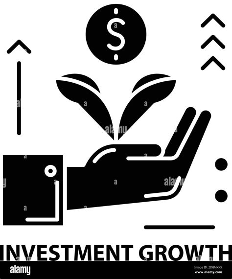 Investment Growth Icon Black Vector Sign With Editable Strokes