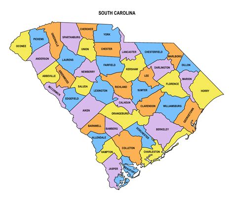 South Carolina County Map Editable And Printable State County Maps