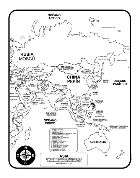 Mapa Asia Con Divisi N Pol Tica Con Y Sin Nombres Celeb Rrima Com