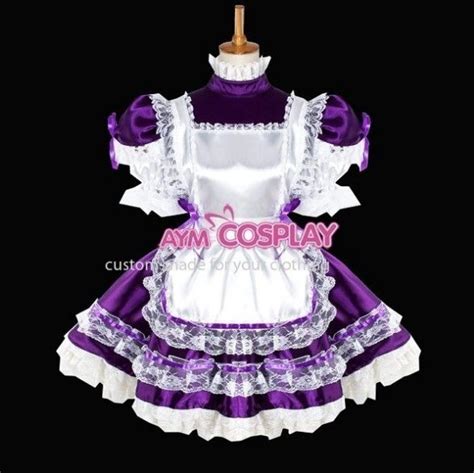 New Arrival Sissy Maid Pvc Lockable Dress Uniform Sweet Lolita Dress