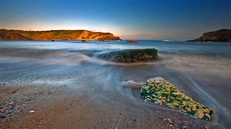 1157035 Landscape Sunset Sea Bay Rock Nature Shore Sand