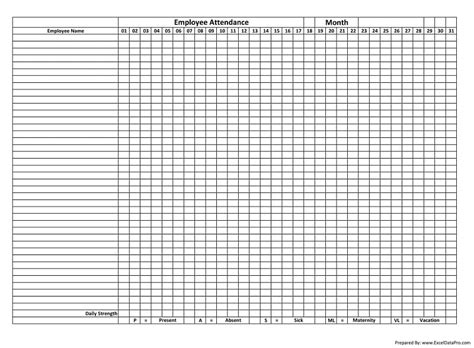 Download Employee Attendance Sheet Excel Template Exceldatapro 2023