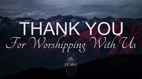 Thank You For Joining Our Sunday Worship Experience Youtube