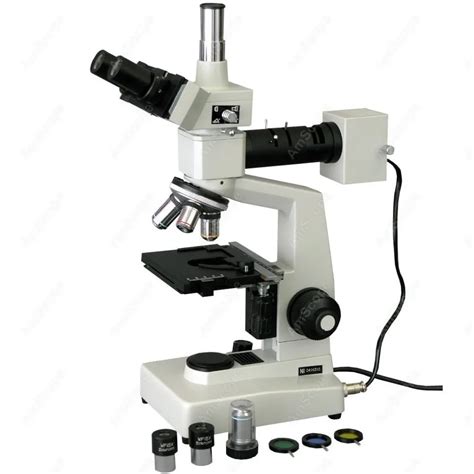 High Power Metallurgical Microscope Amscope Supplies 40x 1600x High