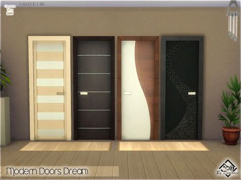 Modern Doors Dream The Sims 4 Catalog Sims House Sims 4 Sims
