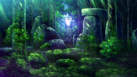 Anime Forest Wallpaper Anime Forest Backgrounds Wallpaper Cave