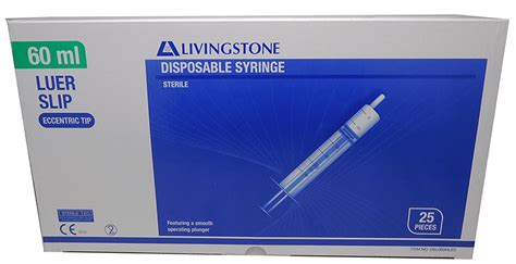 Sterile Disposable Syringe 60ml Pack Of 25 3p