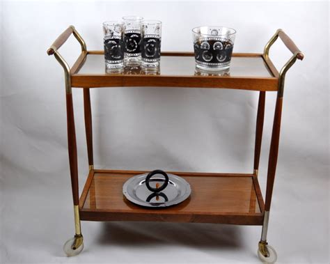Vintage Mid Century Bar Cart With Casters By Havenvintage On Etsy