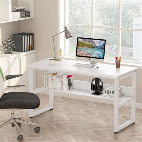 Tribesigns 55 Computer Desk With Shelf Modern Simple