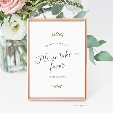 Favors Sign Free Printable