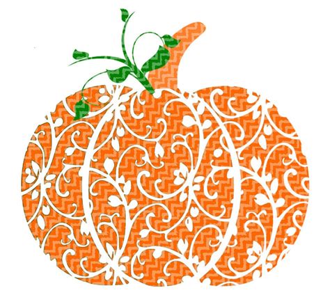 Fall Pumpkin Svg Dxf Eps Cutting Files Floral Pattern For Use With