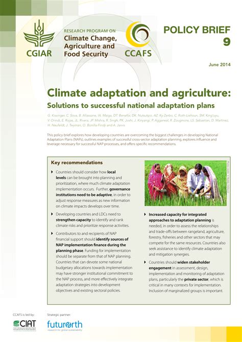 Pdf Climate Adaptation And Agriculture Solutions To Successful